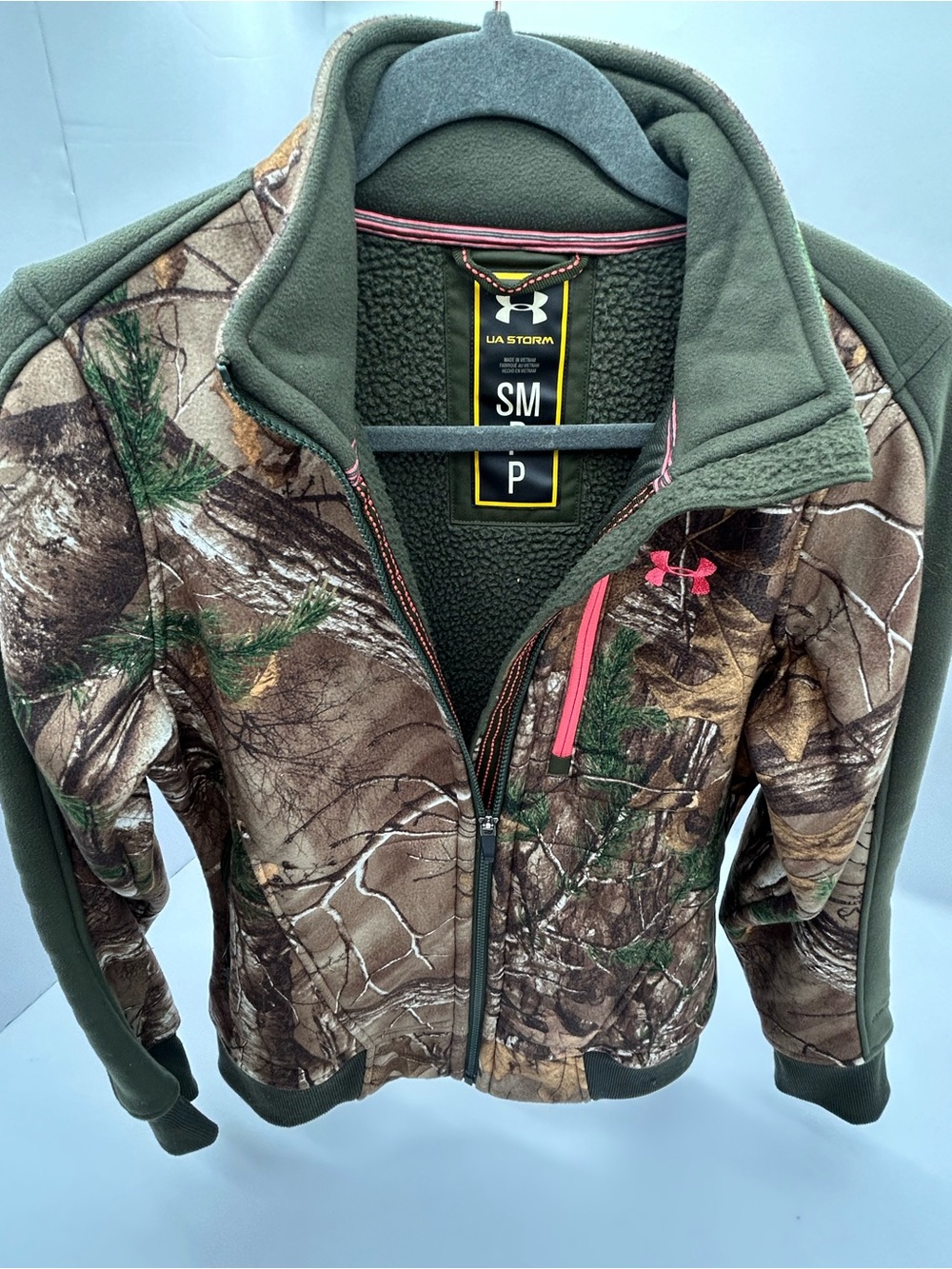 Under Armour UA Storm Camo Zip-Up Jacket - Olive Green & Brown Small P